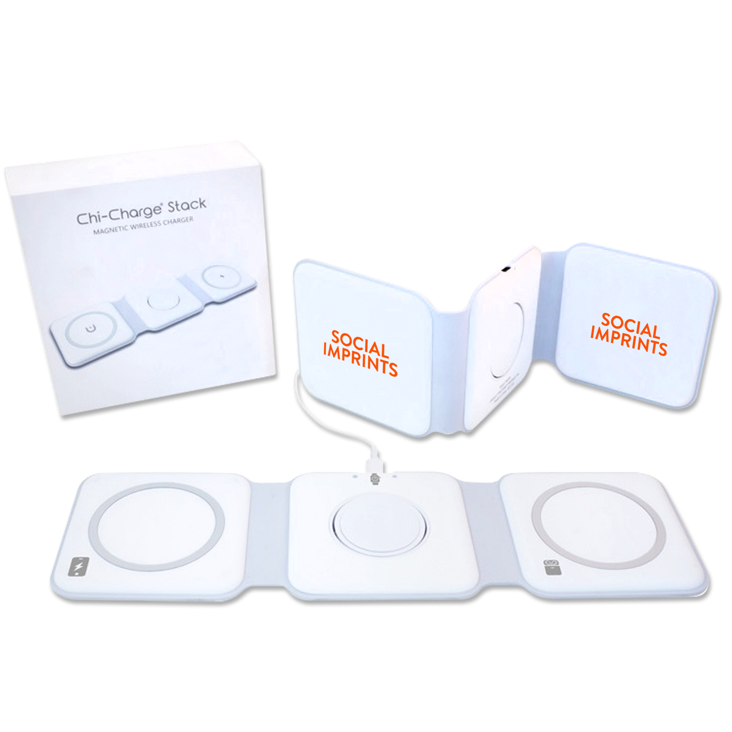 Chi-Charge Stack Foldable 3-IN-1 Fast Charge Mat for Apple and Android